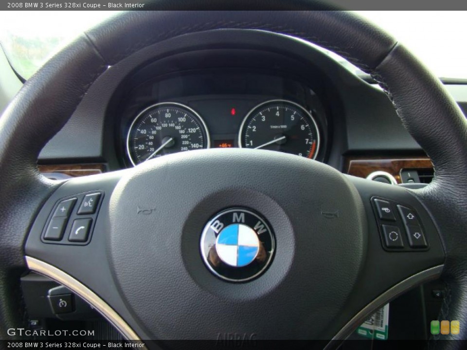 Black Interior Steering Wheel for the 2008 BMW 3 Series 328xi Coupe #40323888