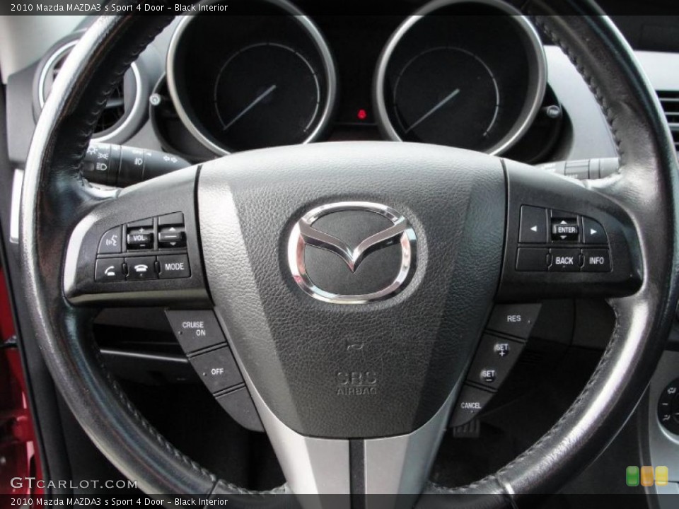 Black Interior Steering Wheel for the 2010 Mazda MAZDA3 s Sport 4 Door #40342568