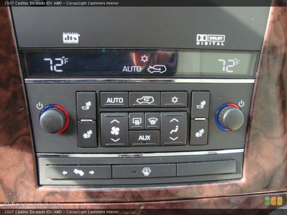 Cocoa/Light Cashmere Interior Controls for the 2007 Cadillac Escalade ESV AWD #40345846