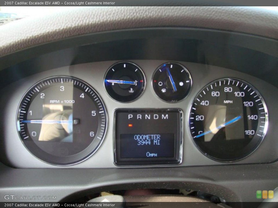 Cocoa/Light Cashmere Interior Gauges for the 2007 Cadillac Escalade ESV AWD #40345862