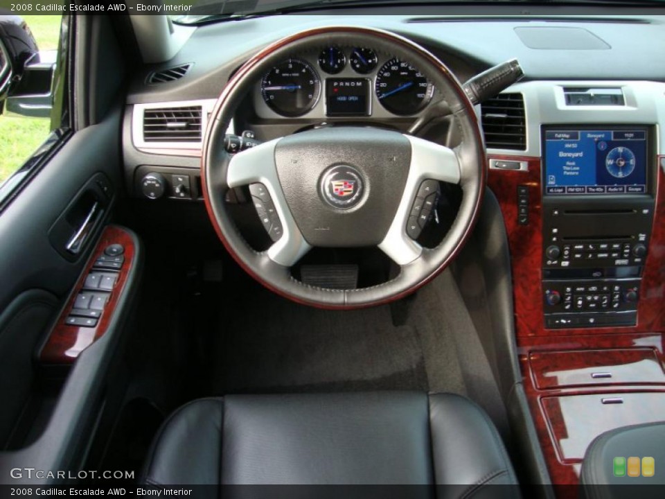 Ebony Interior Steering Wheel for the 2008 Cadillac Escalade AWD #40347570
