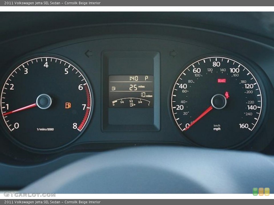 Cornsilk Beige Interior Gauges for the 2011 Volkswagen Jetta SEL Sedan #40351386