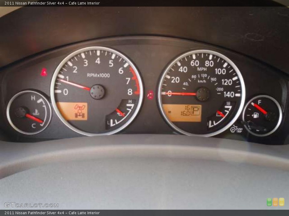 Cafe Latte Interior Gauges for the 2011 Nissan Pathfinder Silver 4x4 #40355401