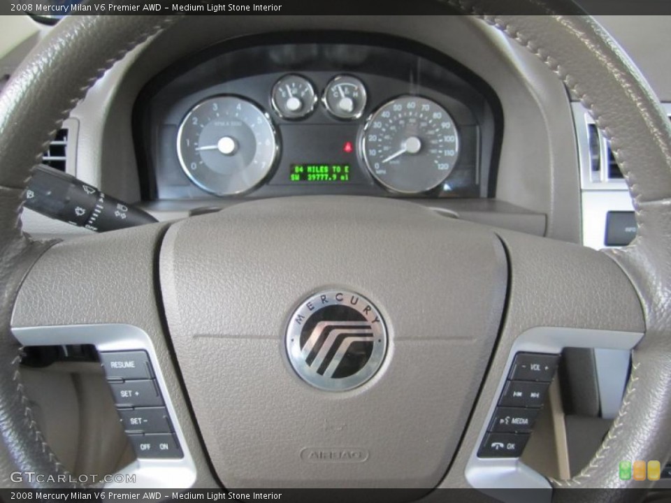 Medium Light Stone Interior Steering Wheel for the 2008 Mercury Milan V6 Premier AWD #40369973