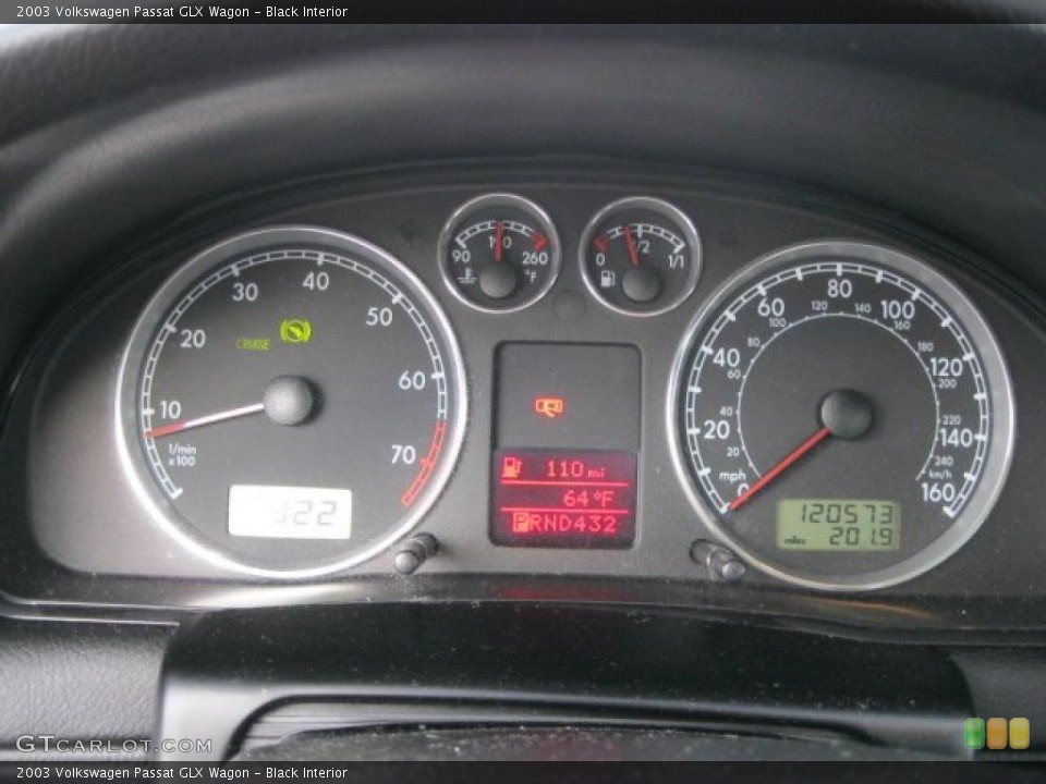 Black Interior Gauges for the 2003 Volkswagen Passat GLX Wagon #40371069
