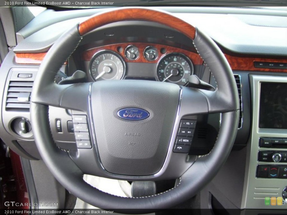 Charcoal Black Interior Steering Wheel for the 2010 Ford Flex Limited EcoBoost AWD #40371649