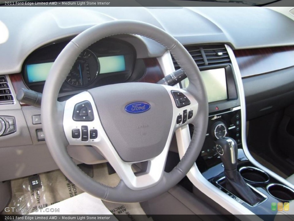 Medium Light Stone Interior Steering Wheel for the 2011 Ford Edge Limited AWD #40373733