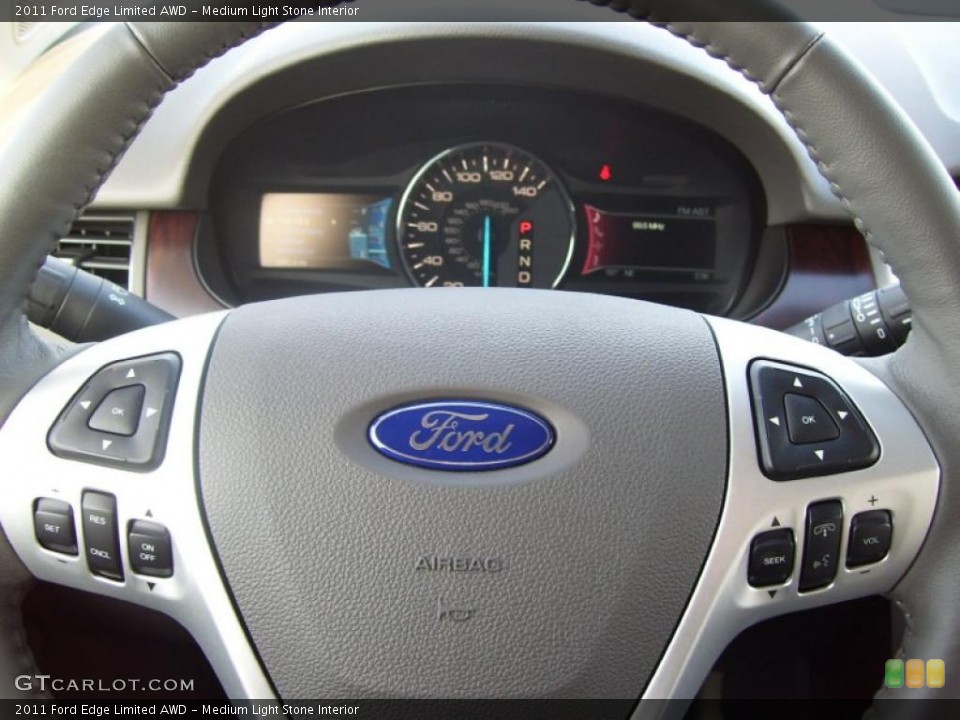 Medium Light Stone Interior Steering Wheel for the 2011 Ford Edge Limited AWD #40373933