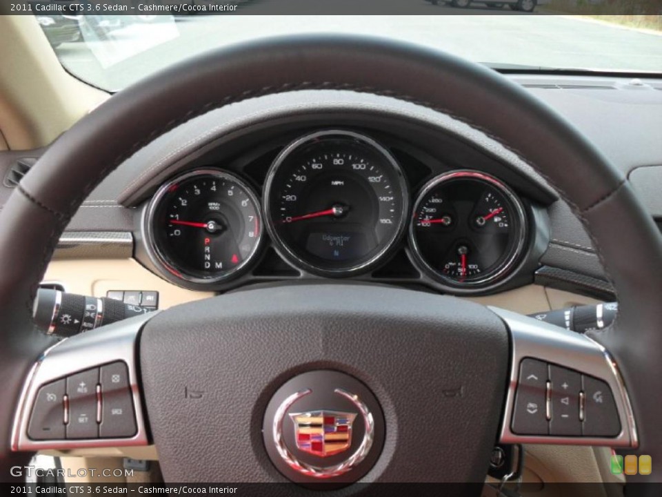 Cashmere/Cocoa Interior Steering Wheel for the 2011 Cadillac CTS 3.6 Sedan #40374965