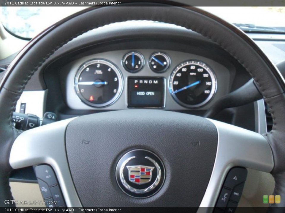 Cashmere/Cocoa Interior Steering Wheel for the 2011 Cadillac Escalade ESV Luxury AWD #40379083