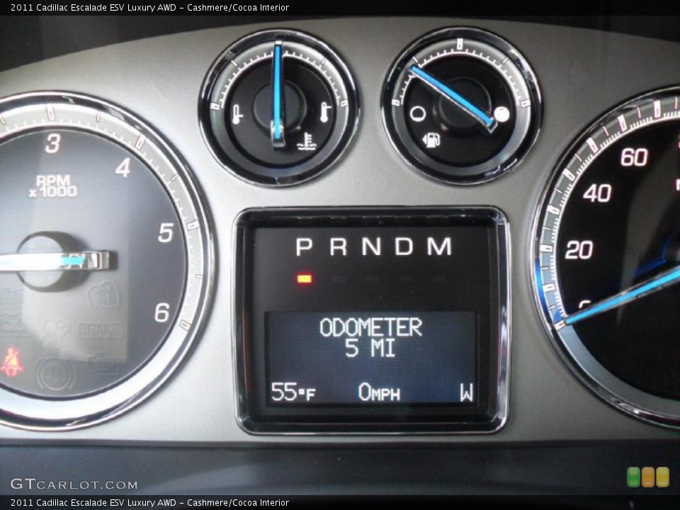 Cashmere/Cocoa Interior Gauges for the 2011 Cadillac Escalade ESV Luxury AWD #40379125