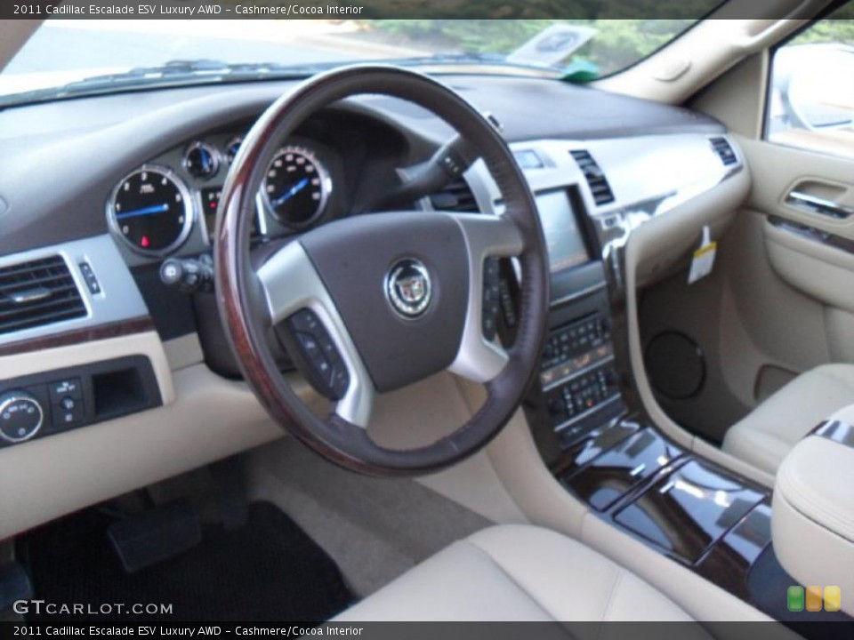 Cashmere/Cocoa Interior Dashboard for the 2011 Cadillac Escalade ESV Luxury AWD #40379357