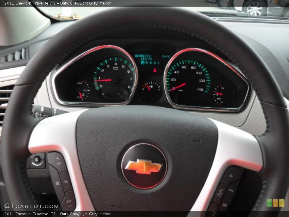 Dark Gray/Light Gray Interior Steering Wheel for the 2011 Chevrolet Traverse LTZ #40381193