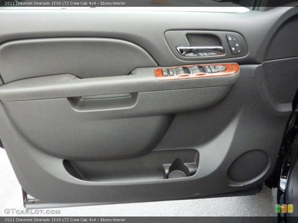 Ebony Interior Door Panel for the 2011 Chevrolet Silverado 1500 LTZ Crew Cab 4x4 #40384993