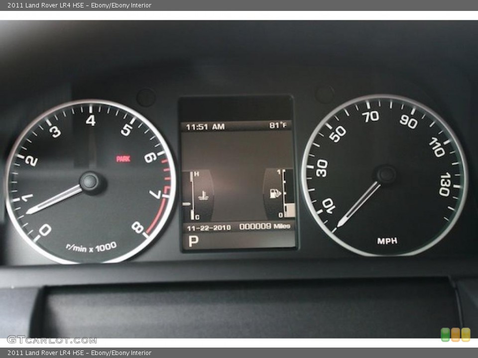 Ebony/Ebony Interior Gauges for the 2011 Land Rover LR4 HSE #40389697