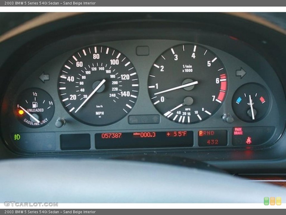Sand Beige Interior Gauges for the 2003 BMW 5 Series 540i Sedan #40392193