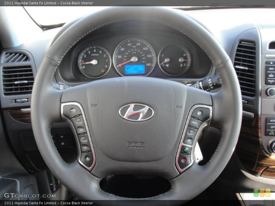 Cocoa Black Interior Steering Wheel for the 2011 Hyundai Santa Fe Limited #40399877