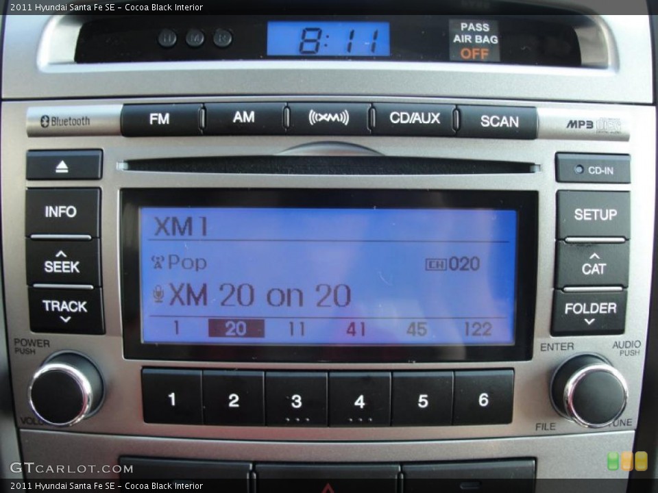 Cocoa Black Interior Controls for the 2011 Hyundai Santa Fe SE #40400353