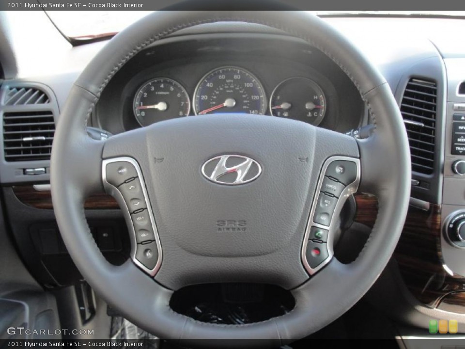 Cocoa Black Interior Steering Wheel for the 2011 Hyundai Santa Fe SE #40400405