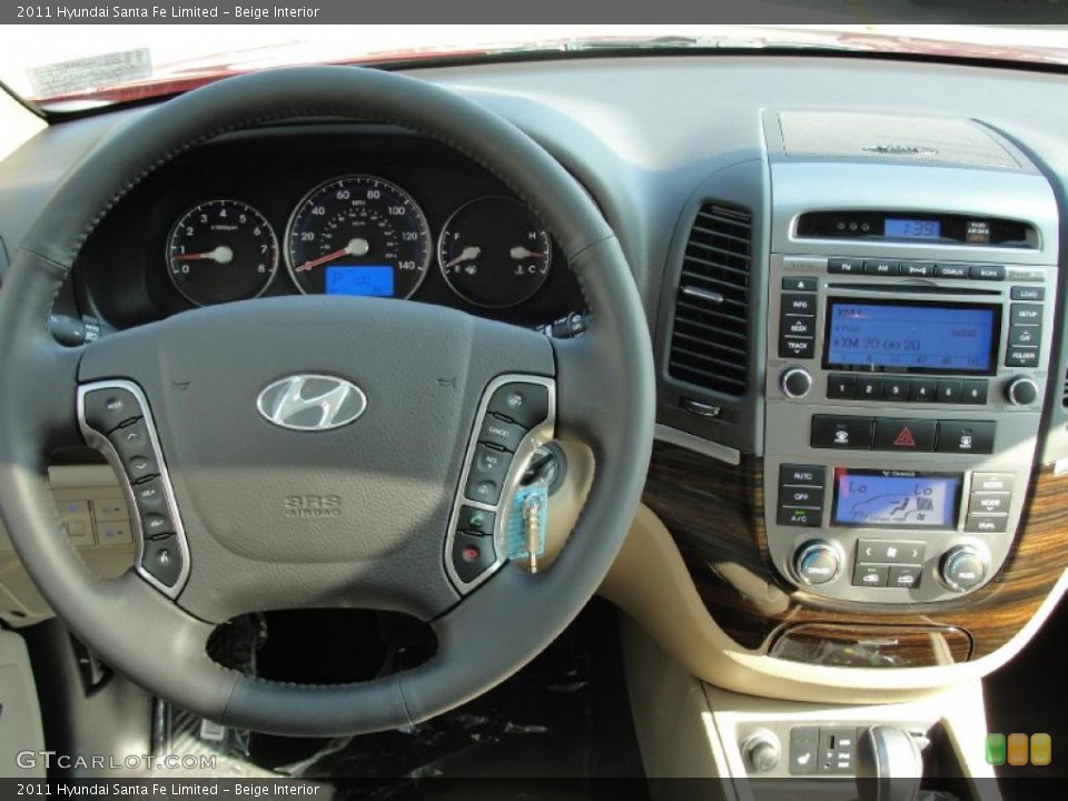 Beige Interior Dashboard for the 2011 Hyundai Santa Fe Limited #40401511