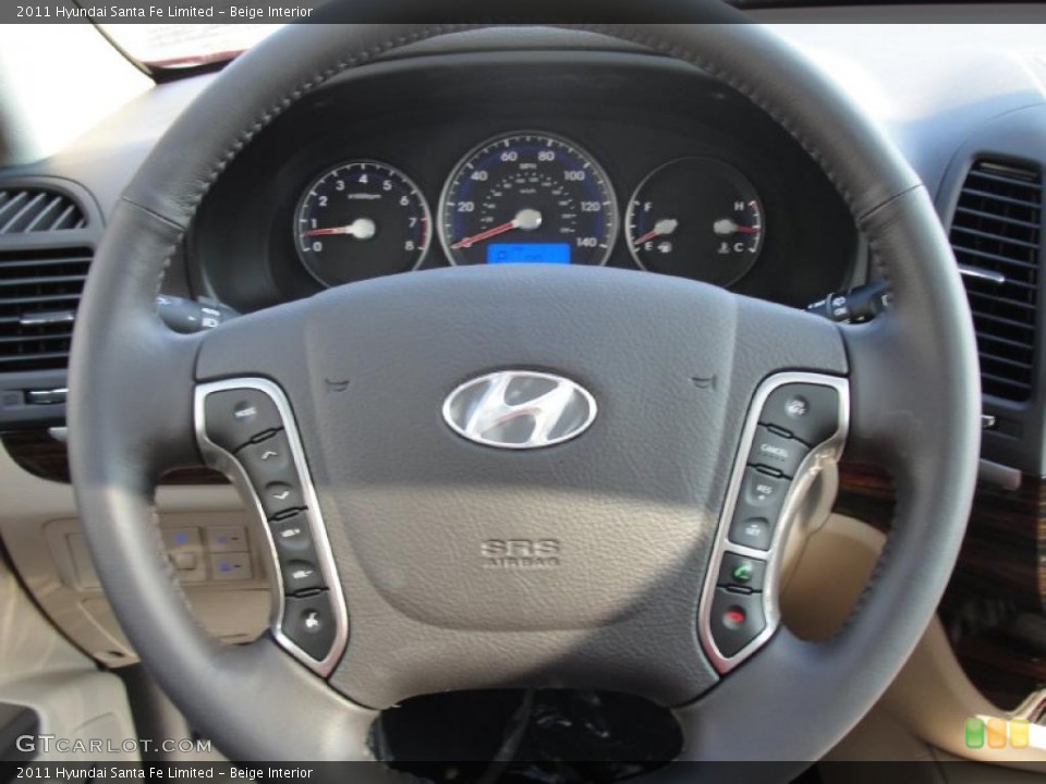 Beige Interior Steering Wheel for the 2011 Hyundai Santa Fe Limited #40401625