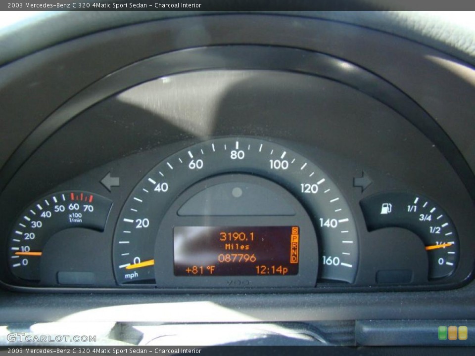Charcoal Interior Gauges for the 2003 Mercedes-Benz C 320 4Matic Sport Sedan #40412860
