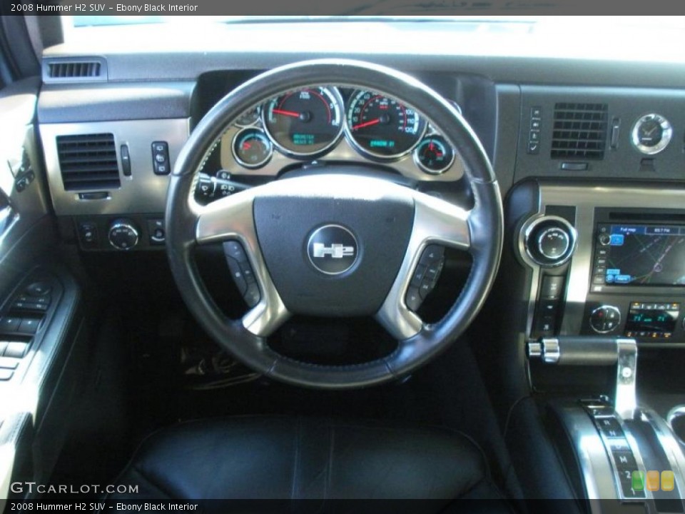 Ebony Black Interior Steering Wheel for the 2008 Hummer H2 SUV #40414008