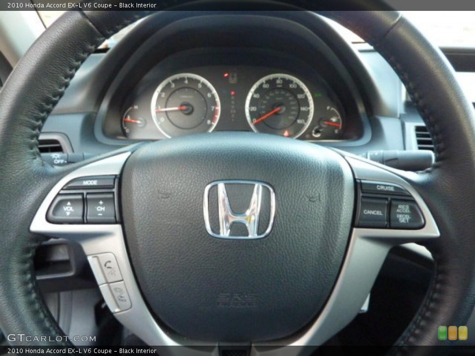 Black Interior Steering Wheel for the 2010 Honda Accord EX-L V6 Coupe #40419140