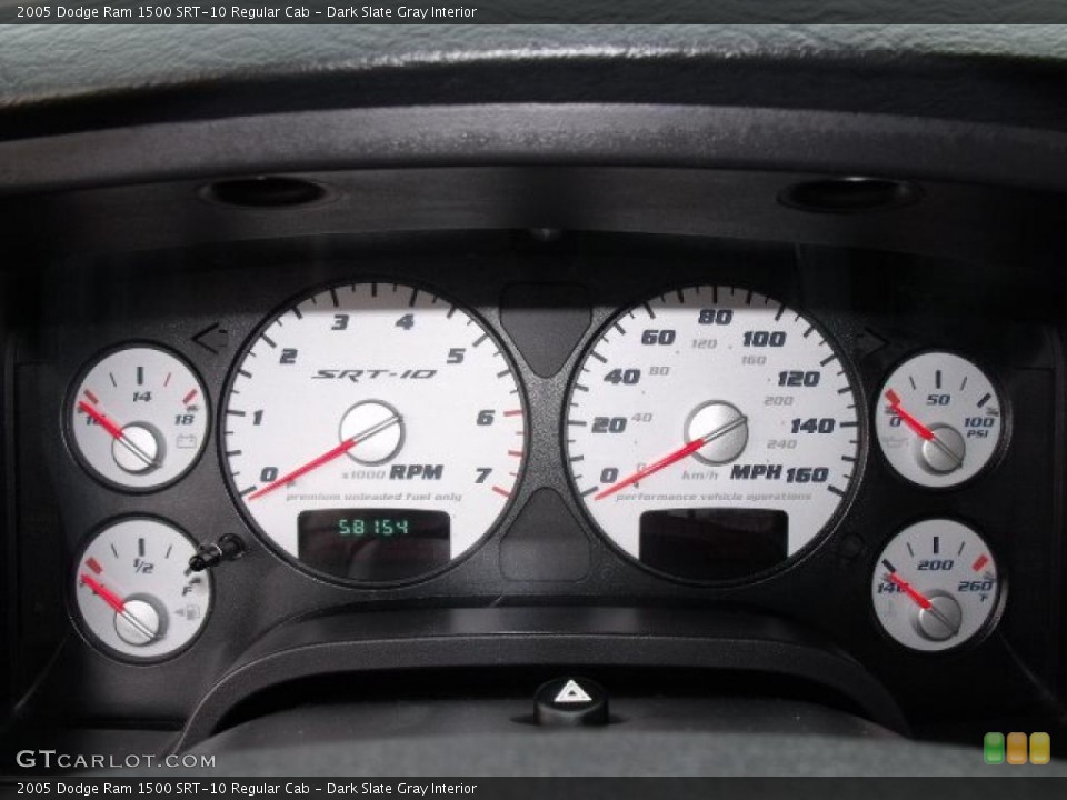 Dark Slate Gray Interior Gauges for the 2005 Dodge Ram 1500 SRT-10 Regular Cab #40424228