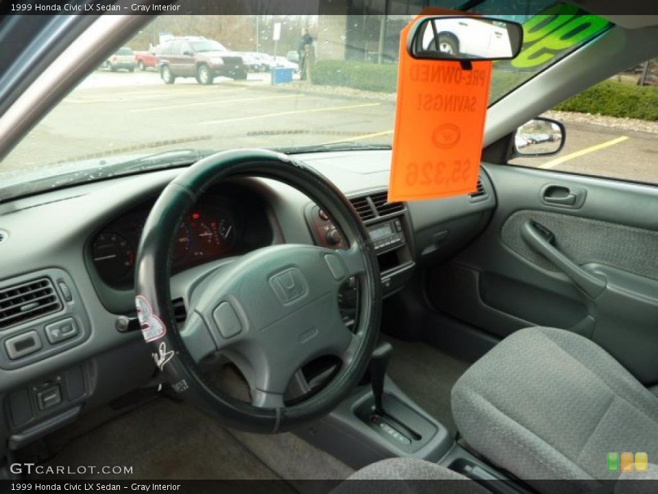 Gray Interior Prime Interior for the 1999 Honda Civic LX Sedan #40431868