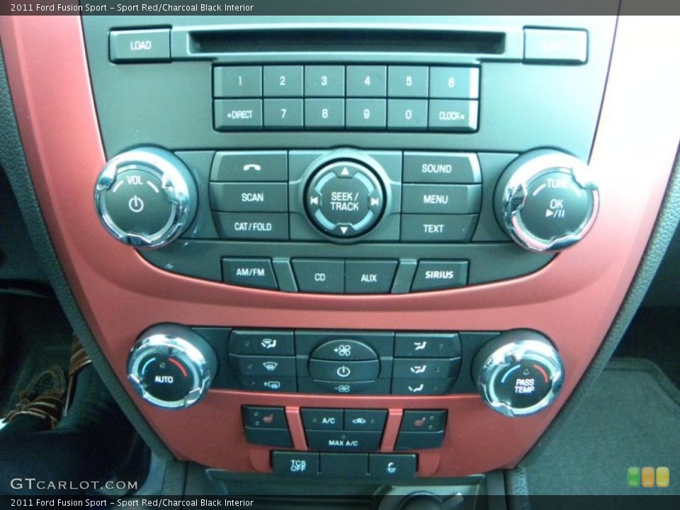 Sport Red/Charcoal Black Interior Controls for the 2011 Ford Fusion Sport #40432288