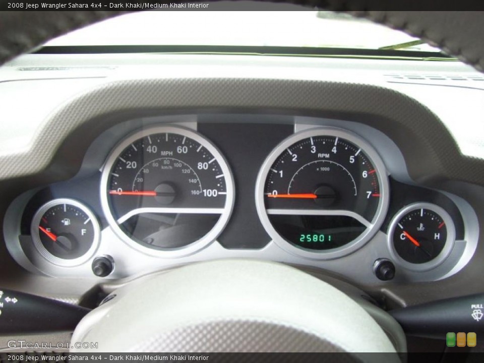 Dark Khaki/Medium Khaki Interior Gauges for the 2008 Jeep Wrangler Sahara 4x4 #40438192