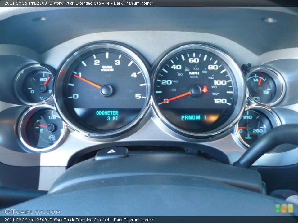 Dark Titanium Interior Gauges for the 2011 GMC Sierra 2500HD Work Truck Extended Cab 4x4 #40444565