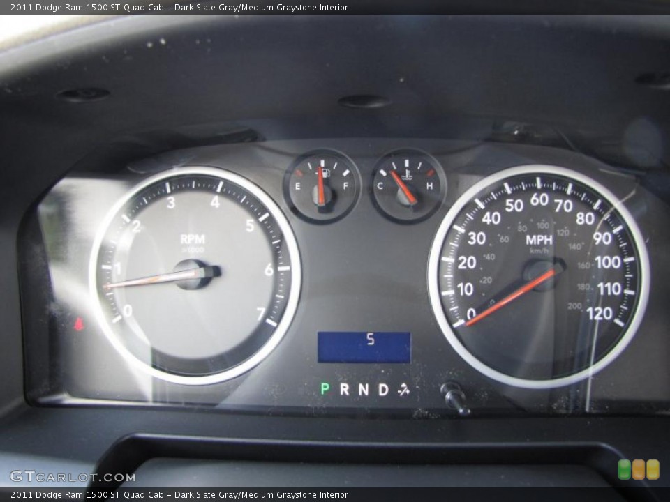 Dark Slate Gray/Medium Graystone Interior Gauges for the 2011 Dodge Ram 1500 ST Quad Cab #40445125