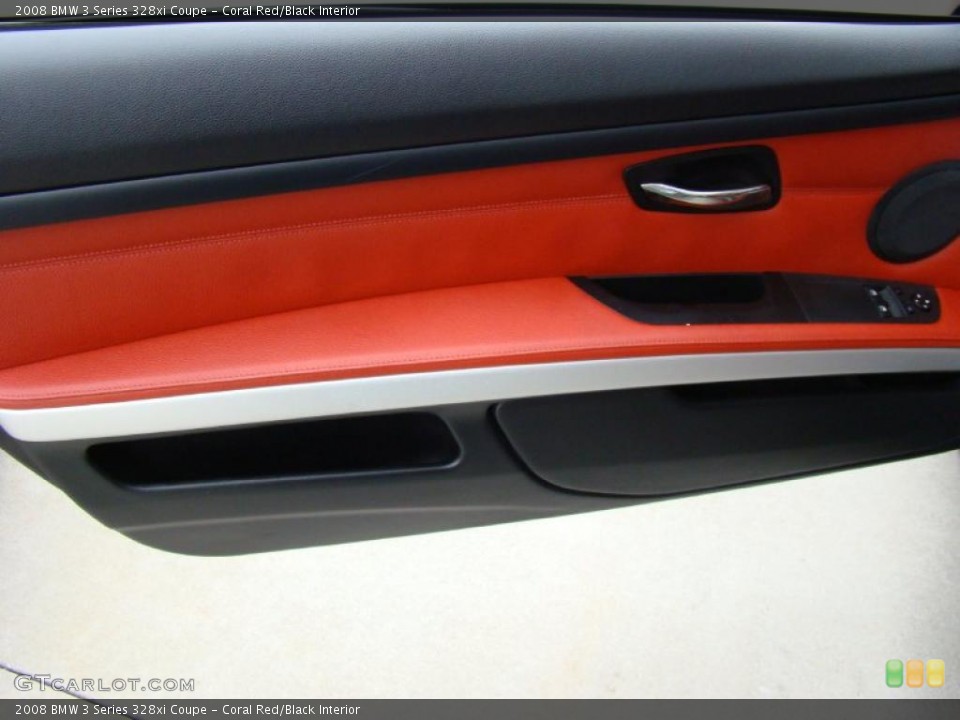 Coral Red/Black Interior Door Panel for the 2008 BMW 3 Series 328xi Coupe #40451229