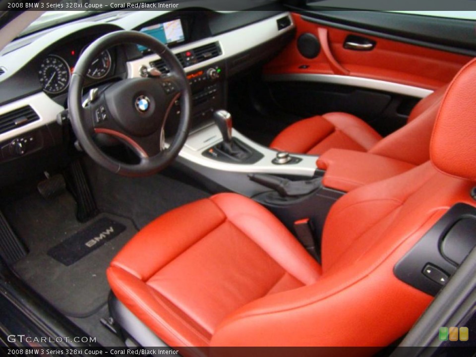 Coral Red/Black Interior Prime Interior for the 2008 BMW 3 Series 328xi Coupe #40451277