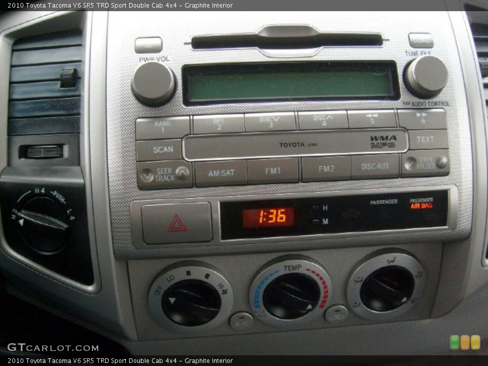 Graphite Interior Controls for the 2010 Toyota Tacoma V6 SR5 TRD Sport Double Cab 4x4 #40451817
