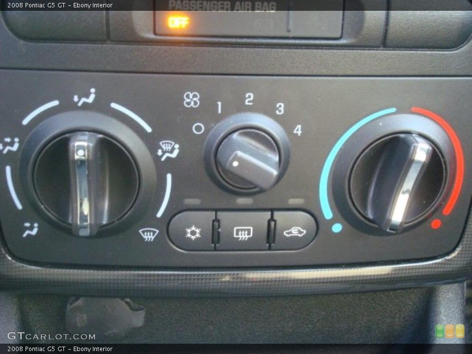 Ebony Interior Controls for the 2008 Pontiac G5 GT #40470899