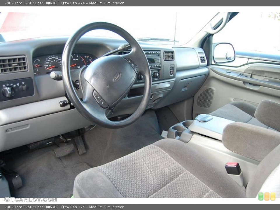 Medium Flint Interior Prime Interior for the 2002 Ford F250 Super Duty XLT Crew Cab 4x4 #40479958
