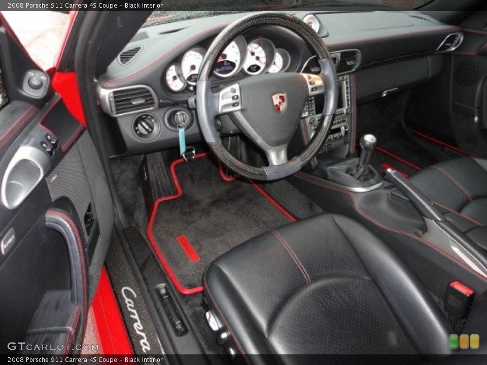 Black Interior Photo for the 2008 Porsche 911 Carrera 4S Coupe #40482030