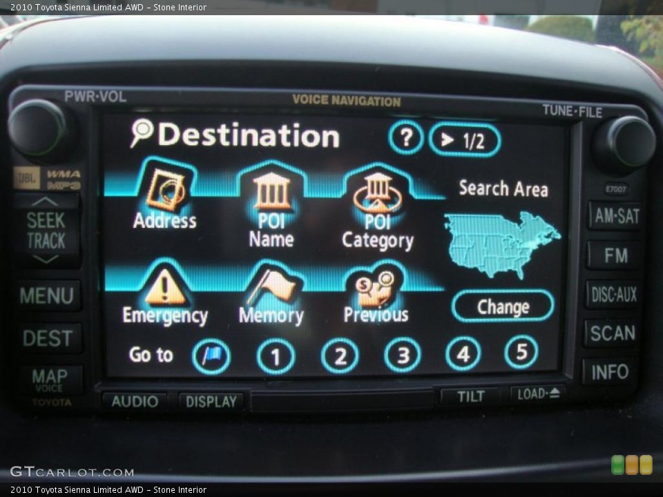 Stone Interior Navigation for the 2010 Toyota Sienna Limited AWD #40498478