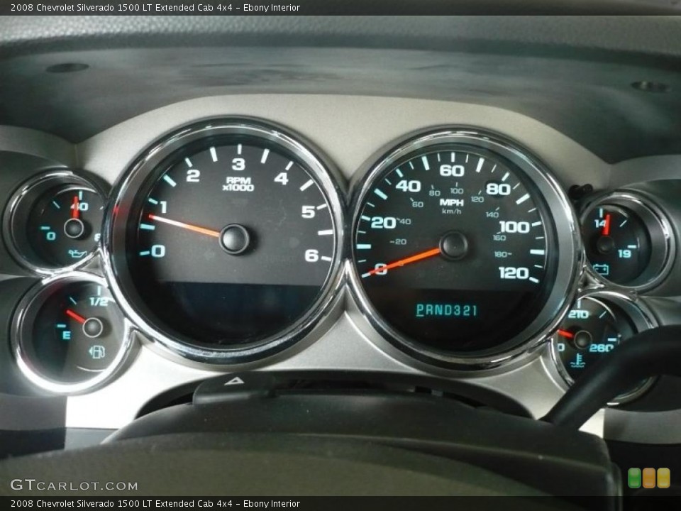 Ebony Interior Gauges for the 2008 Chevrolet Silverado 1500 LT Extended Cab 4x4 #40502454