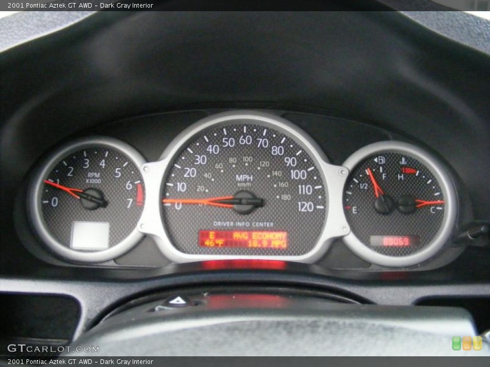 Dark Gray Interior Gauges for the 2001 Pontiac Aztek GT AWD #40503594