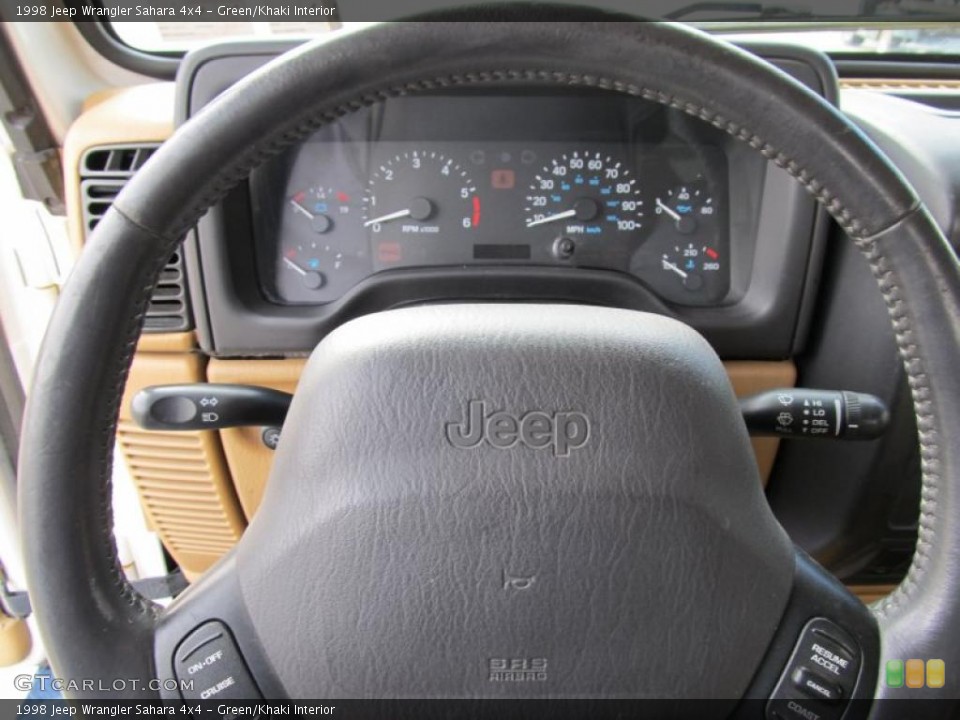 Green/Khaki Interior Steering Wheel for the 1998 Jeep Wrangler Sahara 4x4 #40507838