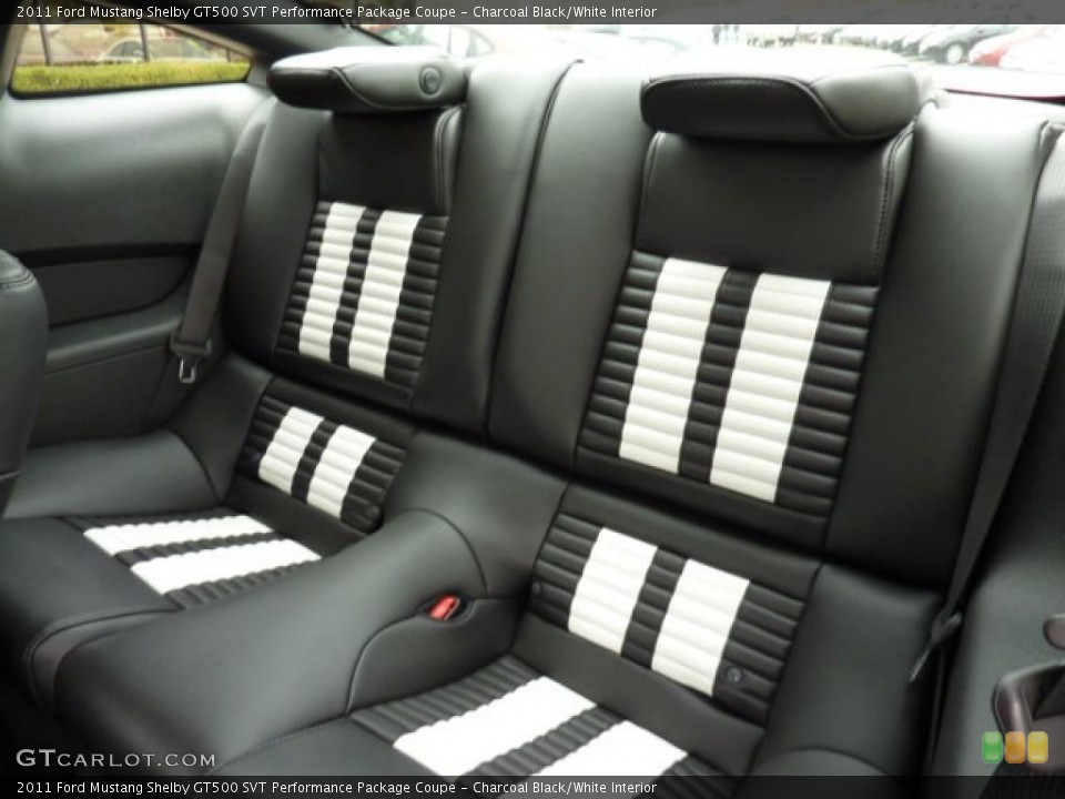Charcoal Black/White Interior Photo for the 2011 Ford Mustang Shelby GT500 SVT Performance Package Coupe #40507894