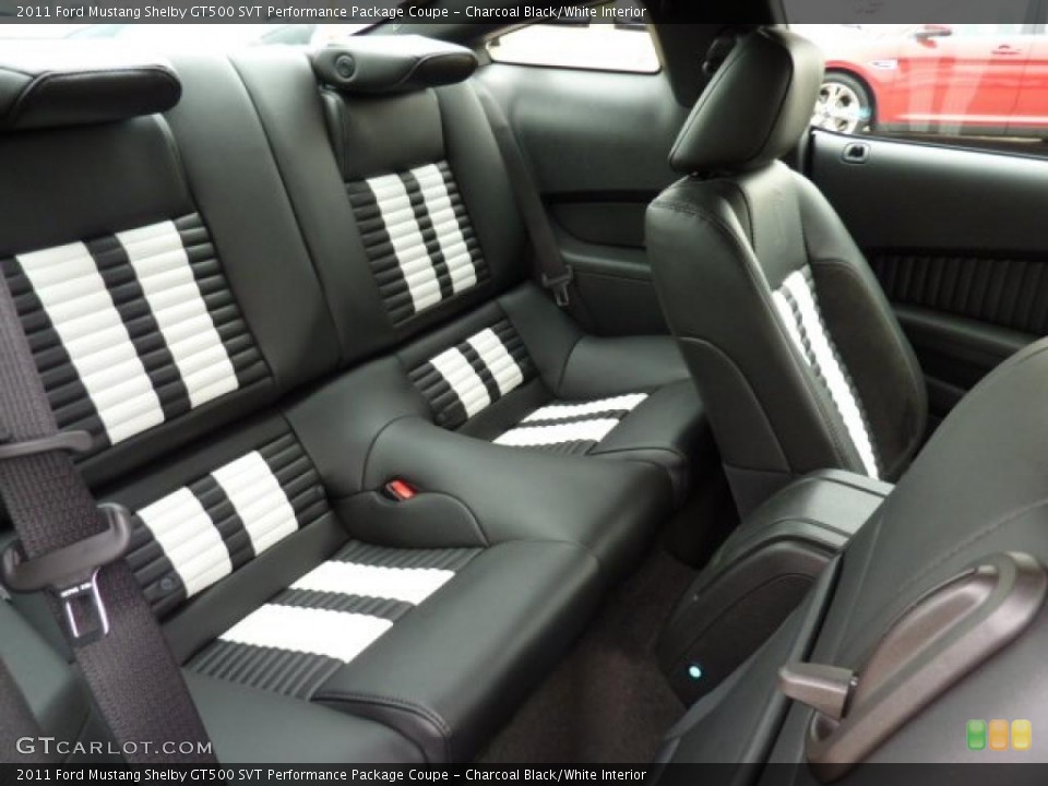 Charcoal Black/White Interior Photo for the 2011 Ford Mustang Shelby GT500 SVT Performance Package Coupe #40507926