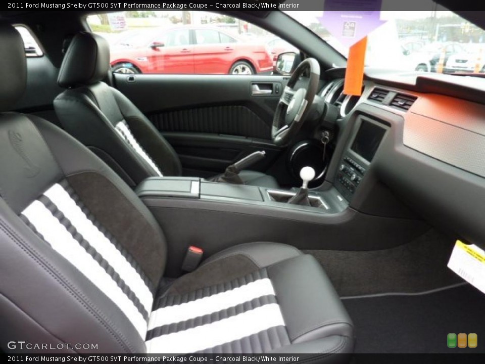 Charcoal Black/White Interior Photo for the 2011 Ford Mustang Shelby GT500 SVT Performance Package Coupe #40507934