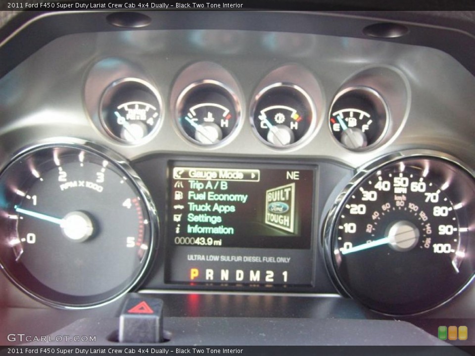 Black Two Tone Interior Gauges for the 2011 Ford F450 Super Duty Lariat Crew Cab 4x4 Dually #40513194