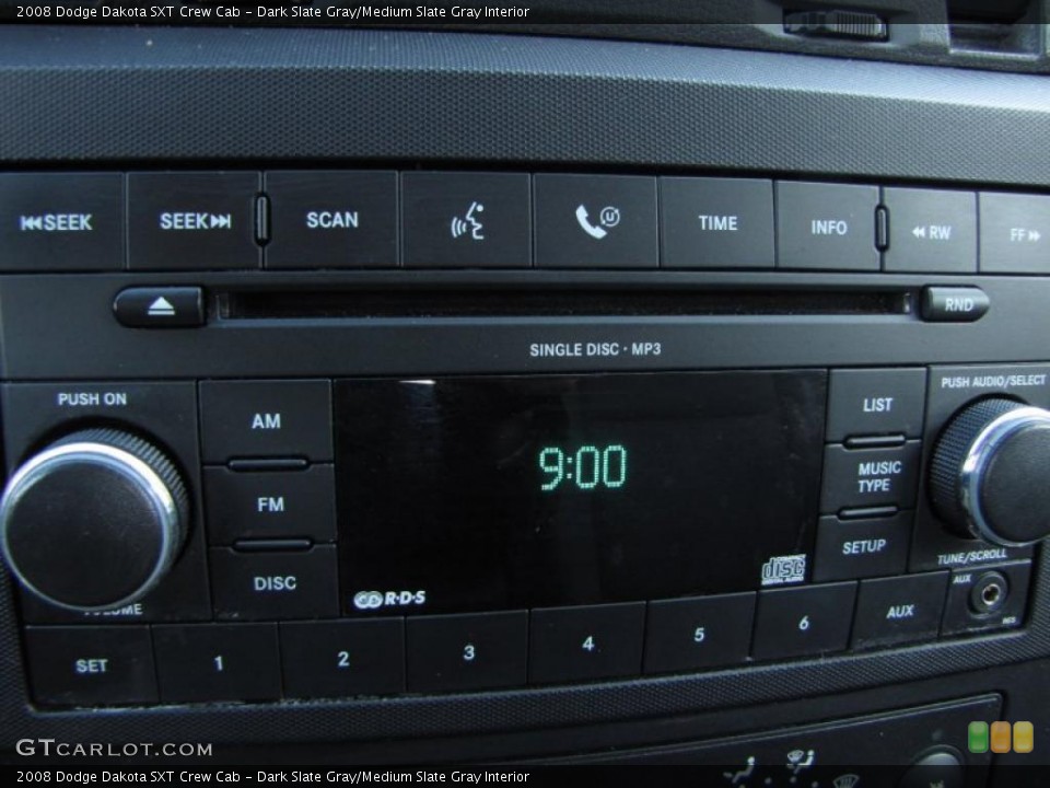 Dark Slate Gray/Medium Slate Gray Interior Controls for the 2008 Dodge Dakota SXT Crew Cab #40525016