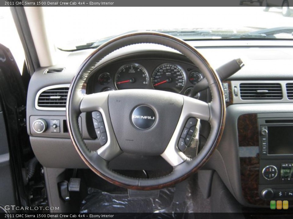 Ebony Interior Steering Wheel for the 2011 GMC Sierra 1500 Denali Crew Cab 4x4 #40538929